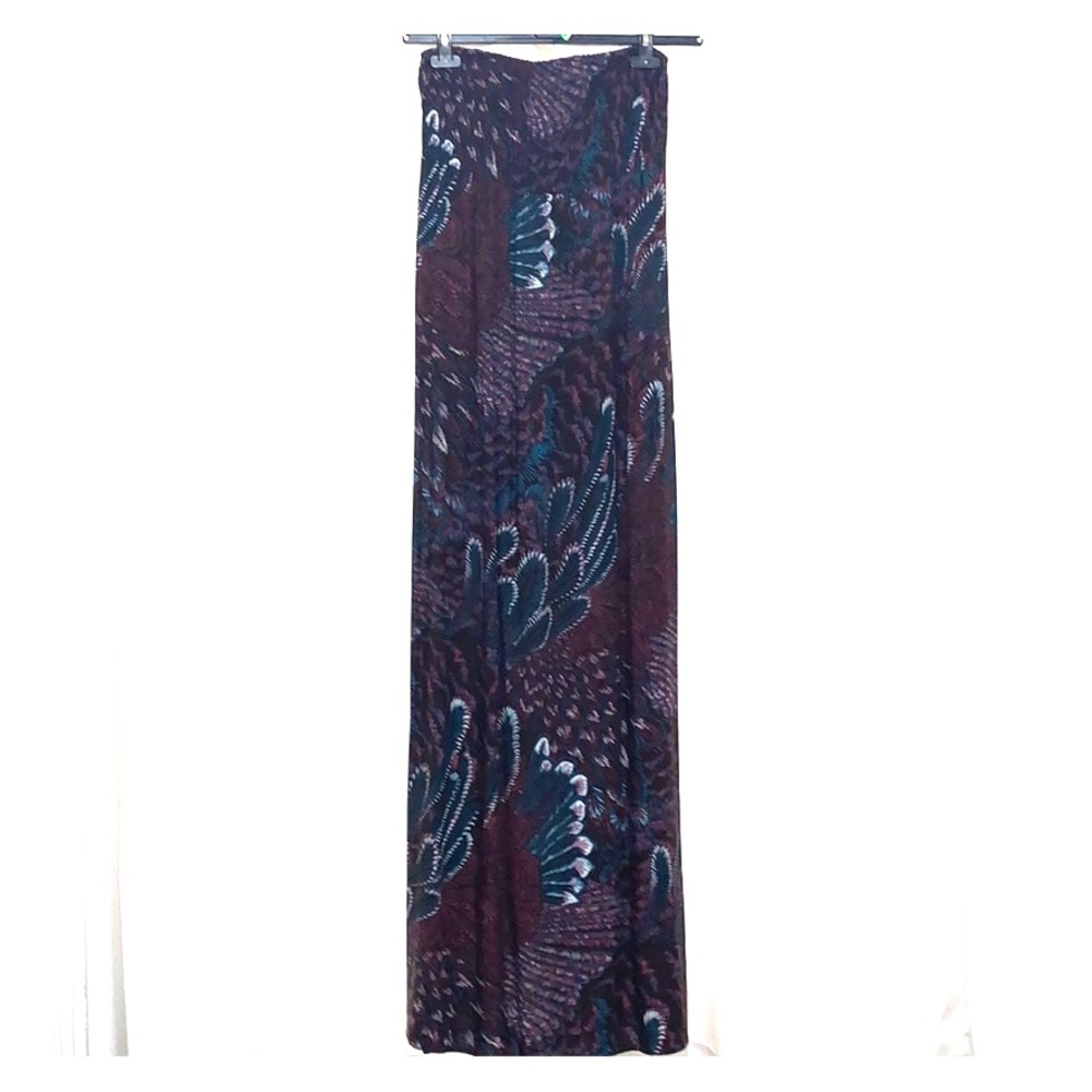 Feather Print Maxi Dress